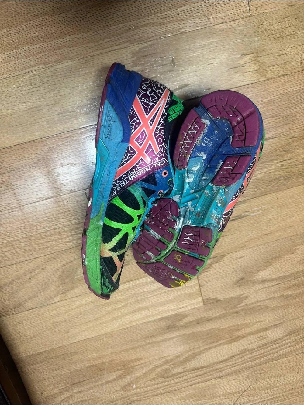 Asics Multicolor Kids Sneakers - Black, Blue & Green Accents